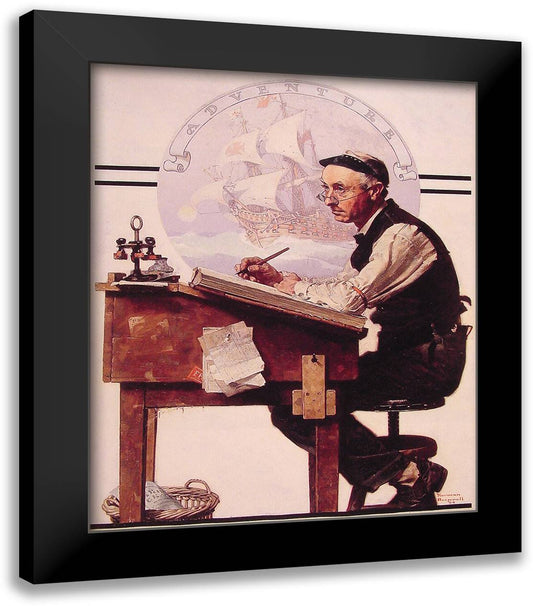 Cpa 20x22 Black Modern Wood Framed Art Print Poster by Rockwell, Norman