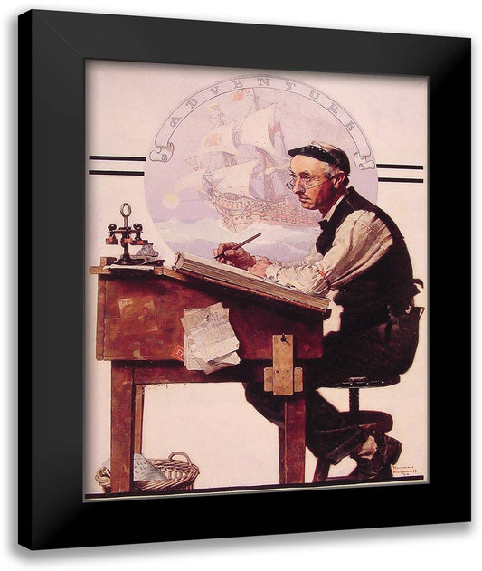 Cpa 28x30 Black Modern Wood Framed Art Print Poster by Rockwell, Norman