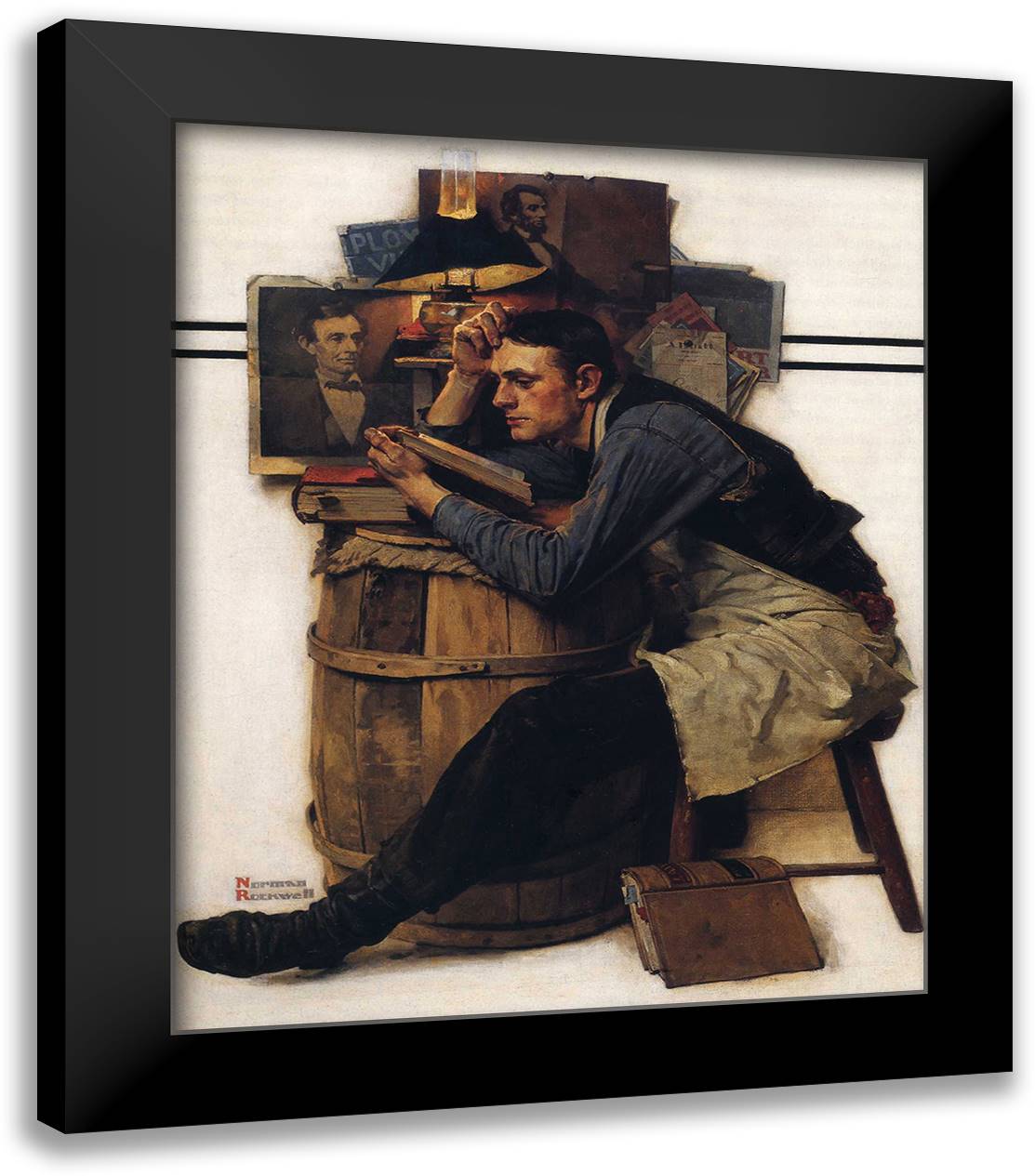 Law Student 20x22 Black Modern Wood Framed Art Print Poster by Rockwell, Norman