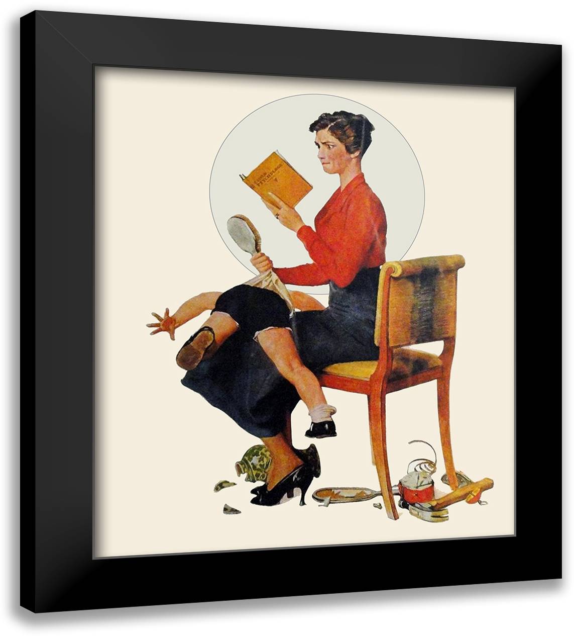 Child Psychology 24x28 Black Modern Wood Framed Art Print Poster by Rockwell, Norman