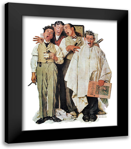 Barbershop Quartet 20x22 Black Modern Wood Framed Art Print Poster by Rockwell, Norman