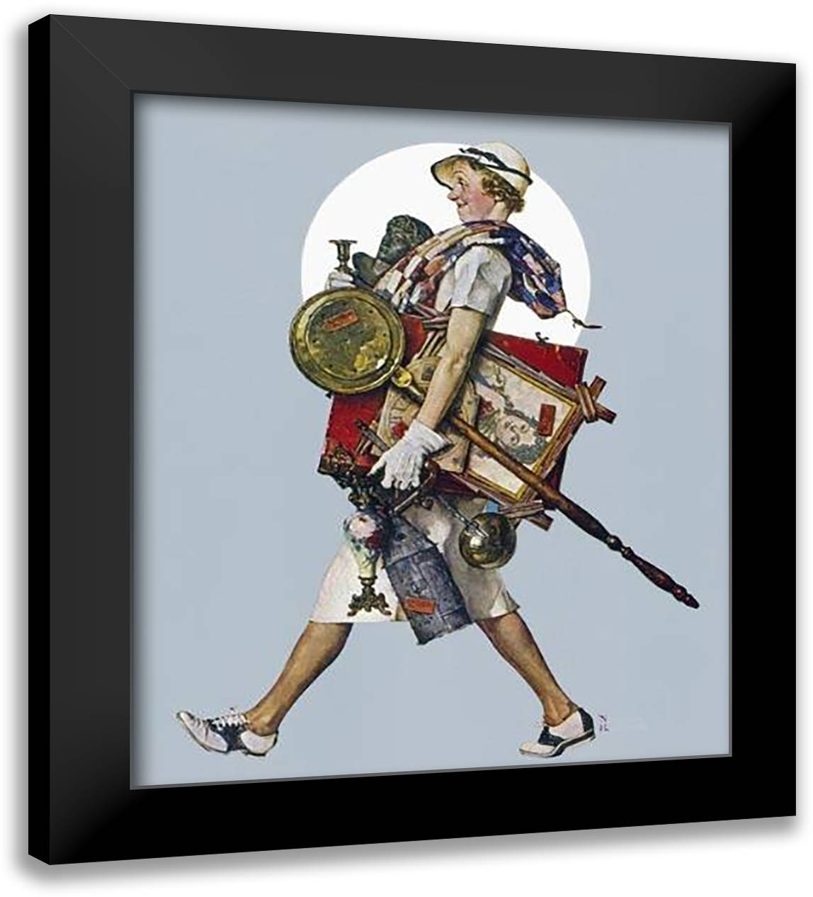 Antique Hunter 26x28 Black Modern Wood Framed Art Print Poster by Rockwell, Norman