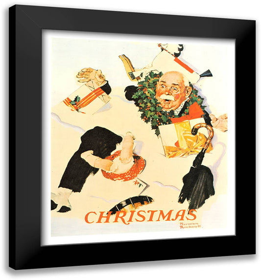 White Christmas 25x28 Black Modern Wood Framed Art Print Poster by Rockwell, Norman