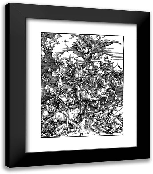 Four Horsemen Of The Apocalypse 20x24 Black Modern Wood Framed Art Print Poster by Durer, Albrecht