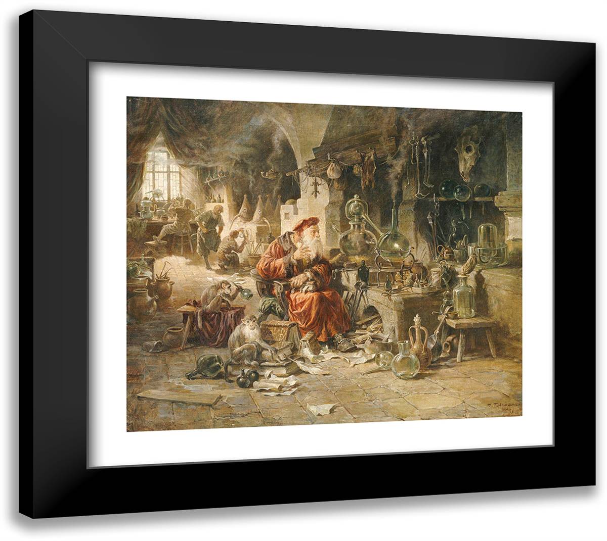 Alchemist 30x27 Black Modern Wood Framed Art Print Poster by Fuhrmann, Max
