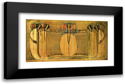 May Queen 24x16 Black Modern Wood Framed Art Print Poster by Mackintosh