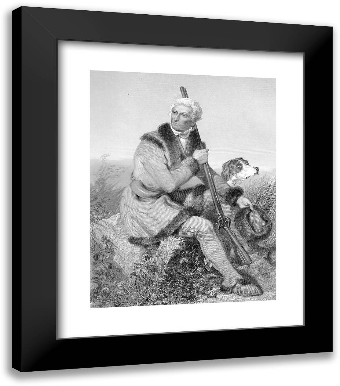 Daniel Boone, American Frontiersman 19x24 Black Modern Wood Framed Art Print Poster by Chappell, Alonzo