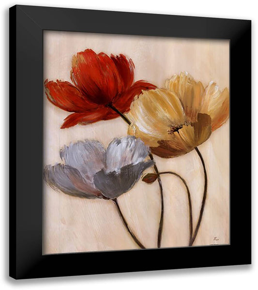 Poppy Palette II 20x24 Black Modern Wood Framed Art Print Poster by Nan