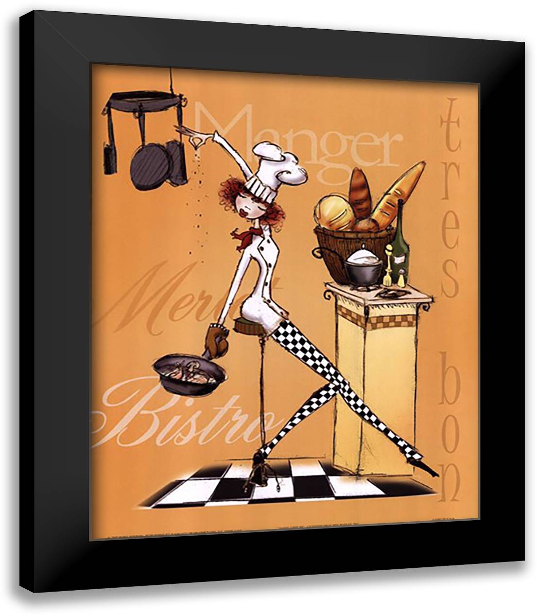 Sassy Chef III 15x18 Black Modern Wood Framed Art Print Poster by Kinsley, Mara