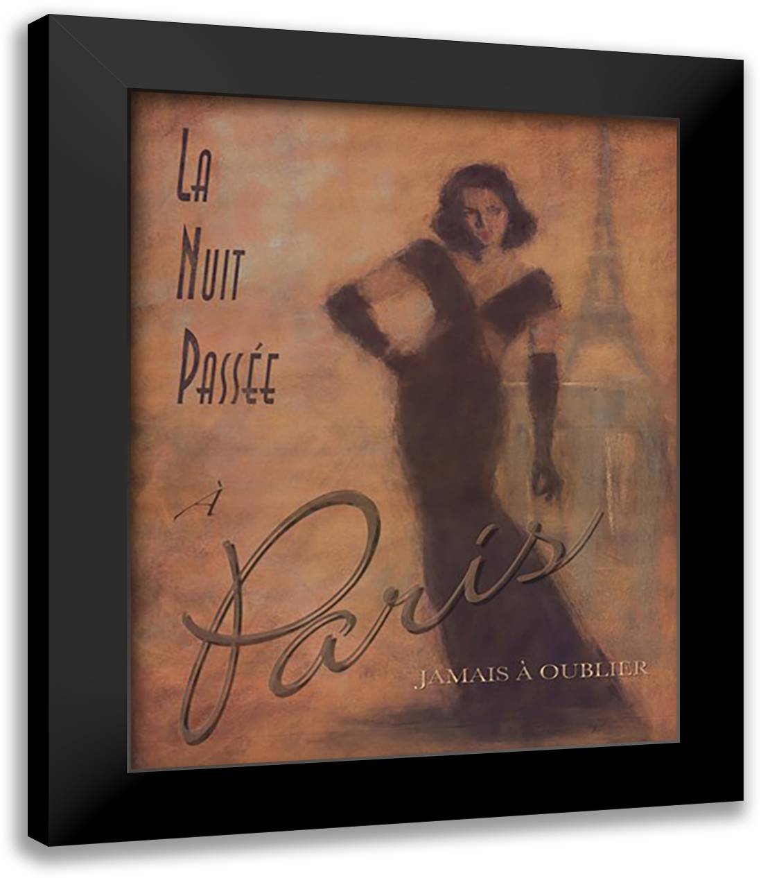 Evening in Paris 26x32 Black Modern Wood Framed Art Print Poster by Dyer, Margaret