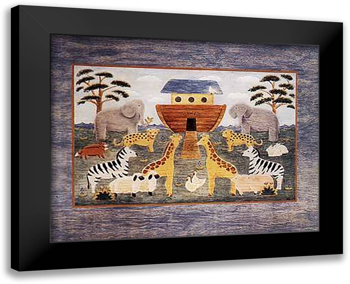 Noah's Ark 32x26 Black Modern Wood Framed Art Print Poster by Moore, P.
