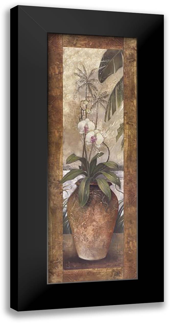 Orchids in Paradise II 16x40 Black Modern Wood Framed Art Print Poster by Vollherbst-Lane, Elaine