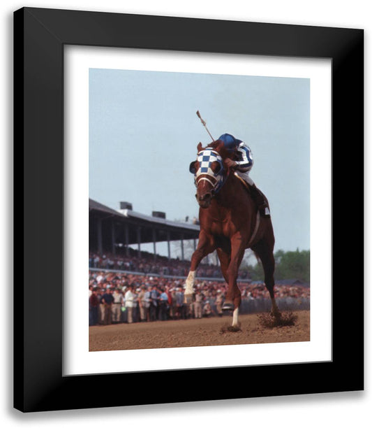 Secretariat Kentucky Derby #105 12x14 Black Modern Wood Framed Art Print Poster