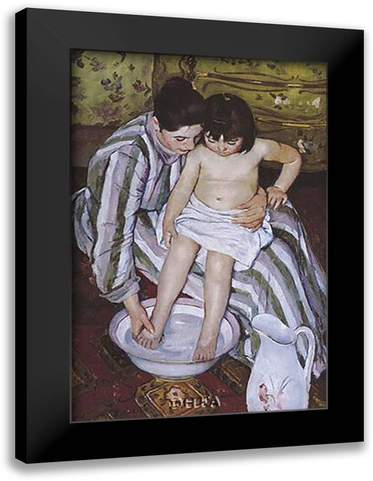 The Bath 12x15 Black Modern Wood Framed Art Print Poster by Cassatt, Mary