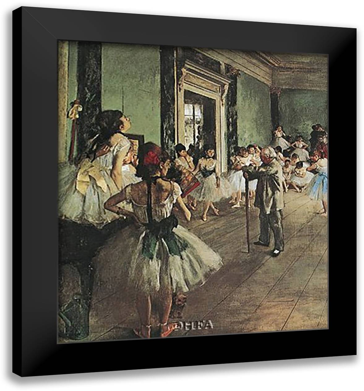 Dancing Class 13x15 Black Modern Wood Framed Art Print Poster by Degas, Edgar