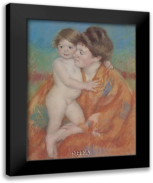 Woman with Baby 12x15 Black Modern Wood Framed Art Print Poster by Cassatt, Mary
