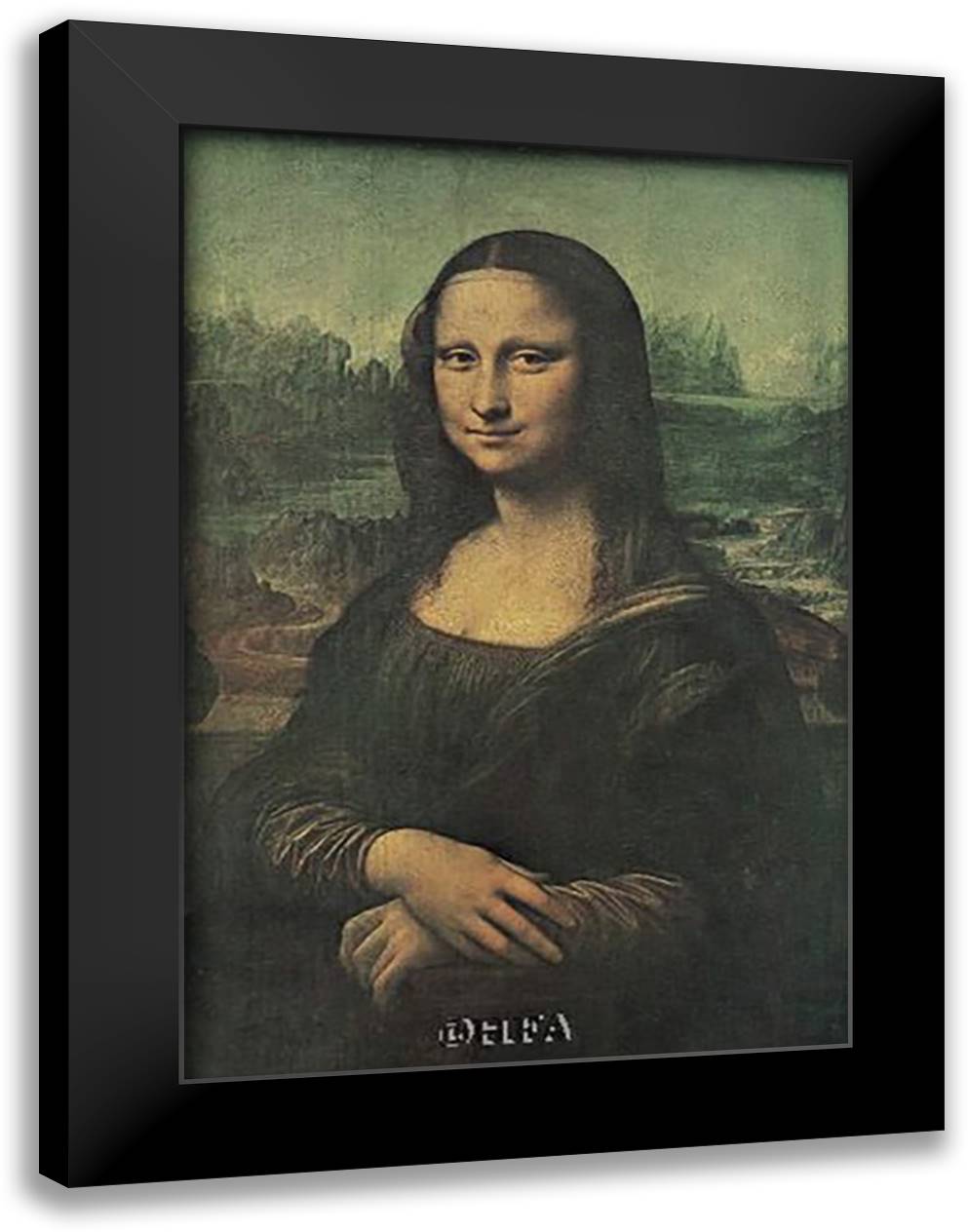 Mona Lisa, c.1507 12x15 Black Modern Wood Framed Art Print Poster by da Vinci, Leonardo