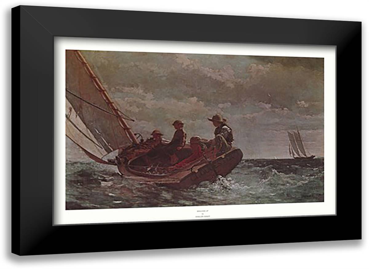 Breezing Up 15x12 Black Modern Wood Framed Art Print Poster by Homer, Winslow