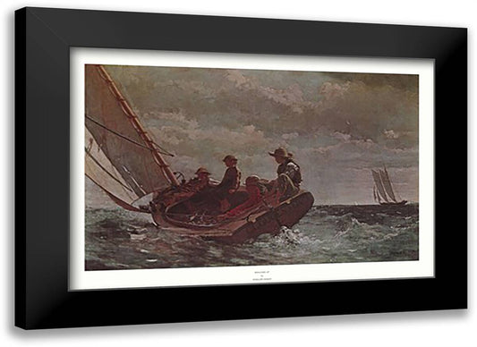 Breezing Up 15x12 Black Modern Wood Framed Art Print Poster by Homer, Winslow