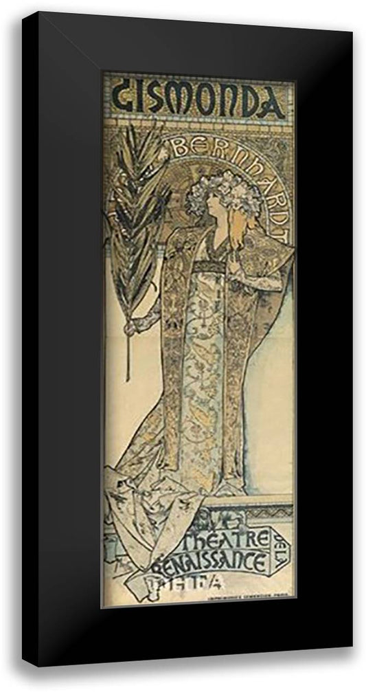 Gismonda 12x15 Black Modern Wood Framed Art Print Poster by Mucha, Alphonse
