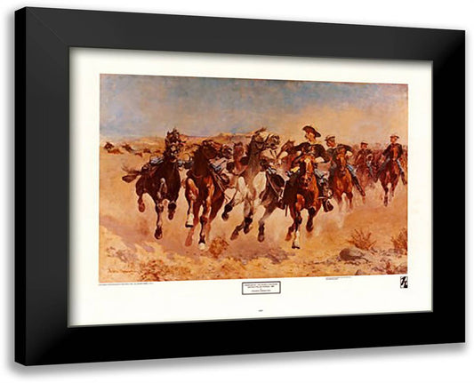 Dismounted: The Fourth Troopers 15x12 Black Modern Wood Framed Art Print Poster by Remington, Frederic