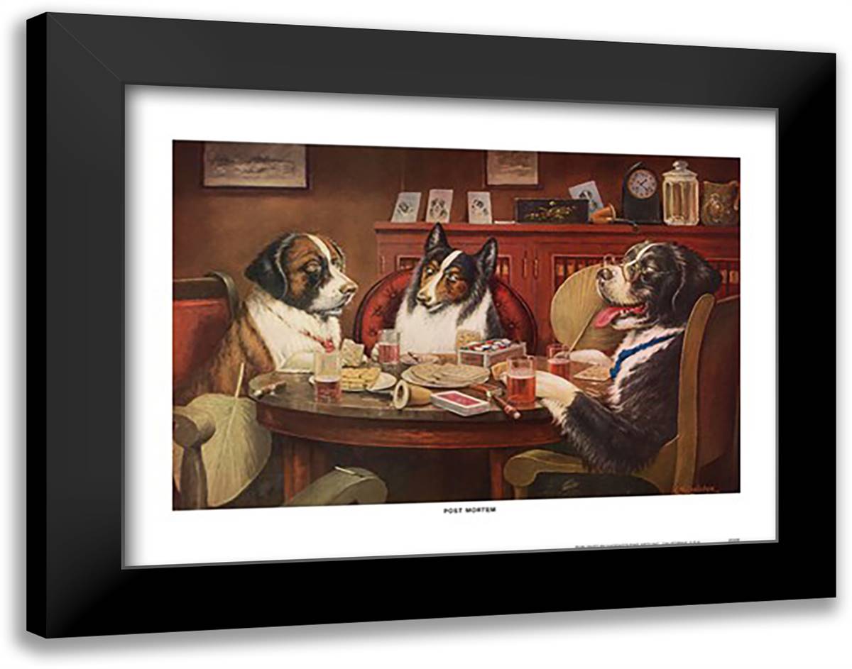 Post Mortem 20x16 Black Modern Wood Framed Art Print Poster by Coolidge, Cassius Marcellus