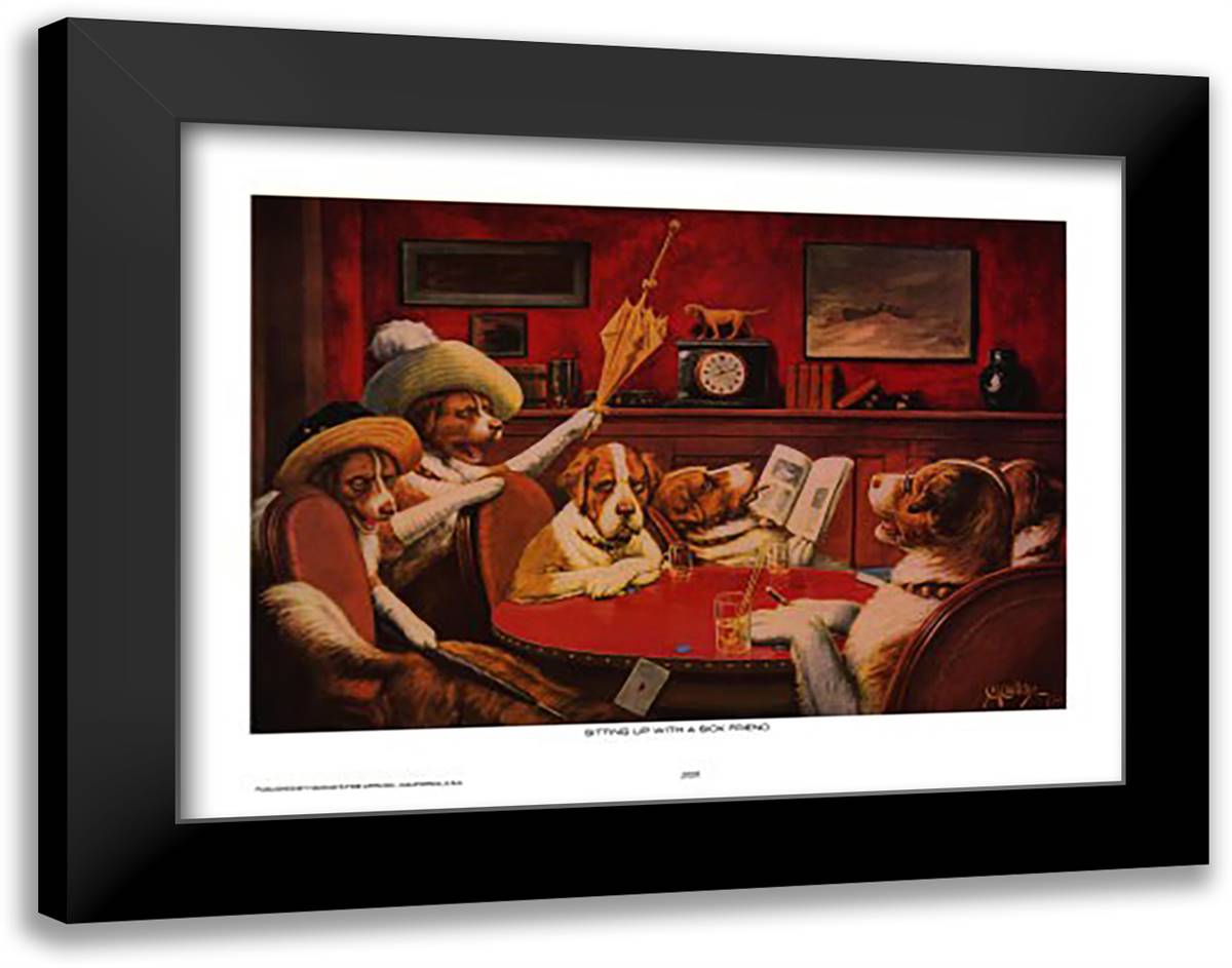 Sitting Up With A Sick Friend 20x16 Black Modern Wood Framed Art Print Poster by Coolidge, Cassius Marcellus