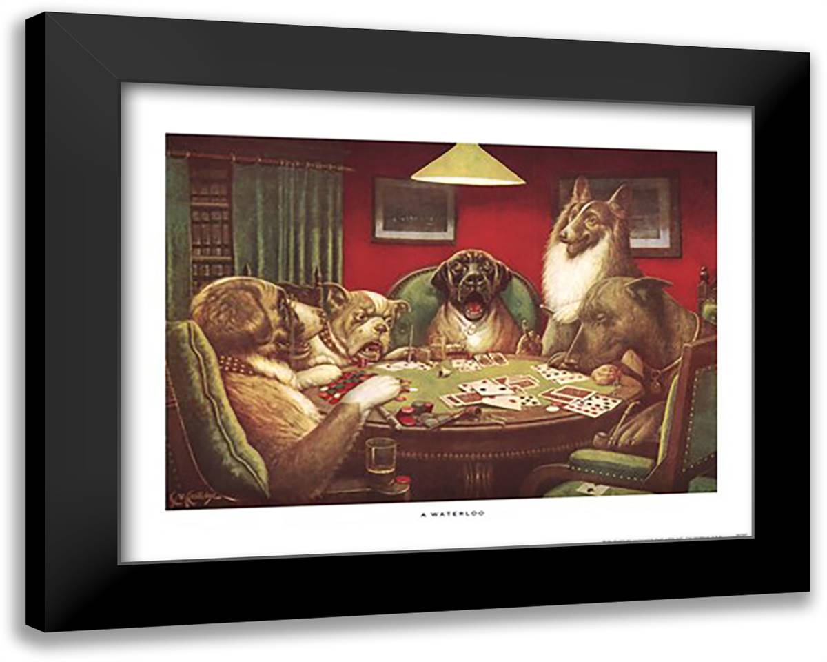 Waterloo 20x16 Black Modern Wood Framed Art Print Poster by Coolidge, Cassius Marcellus