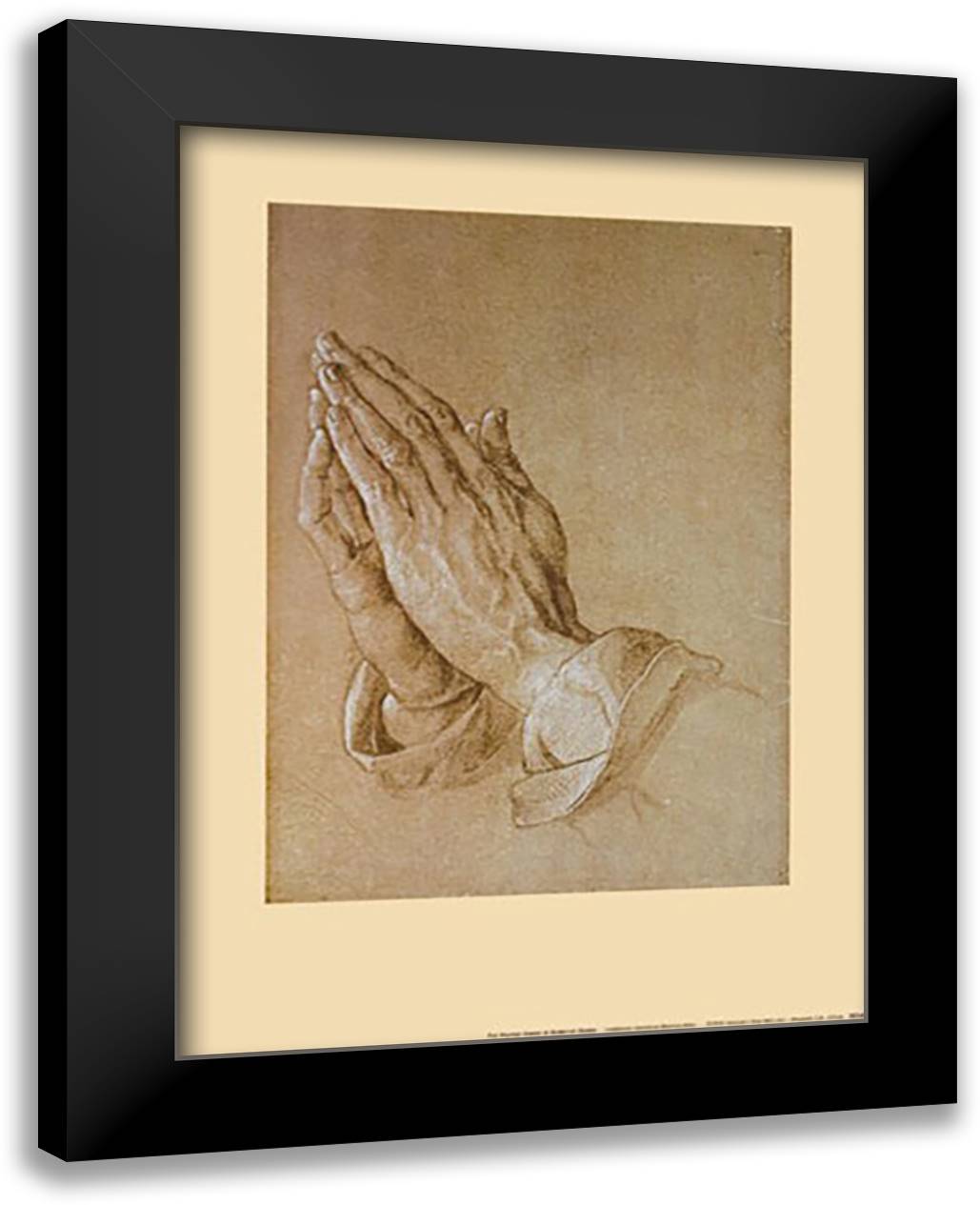 Praying Hands 15x18 Black Modern Wood Framed Art Print Poster by Durer, Albrecht