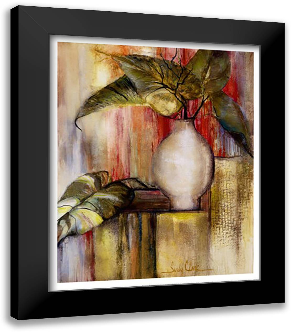 Tropical Elements II 16x19 Black Modern Wood Framed Art Print Poster by Clark, Sandy