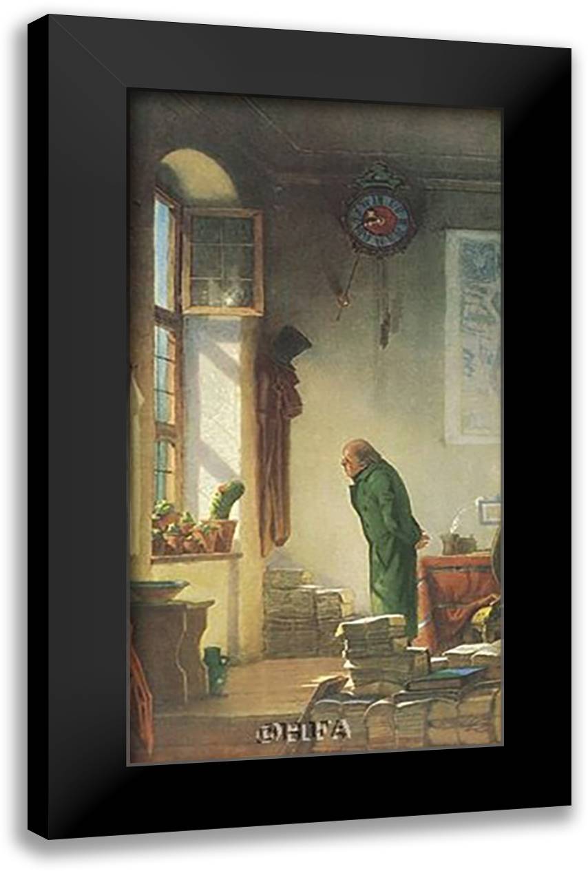 Cactus Friend 13x22 Black Modern Wood Framed Art Print Poster by Spitzweg, Carl