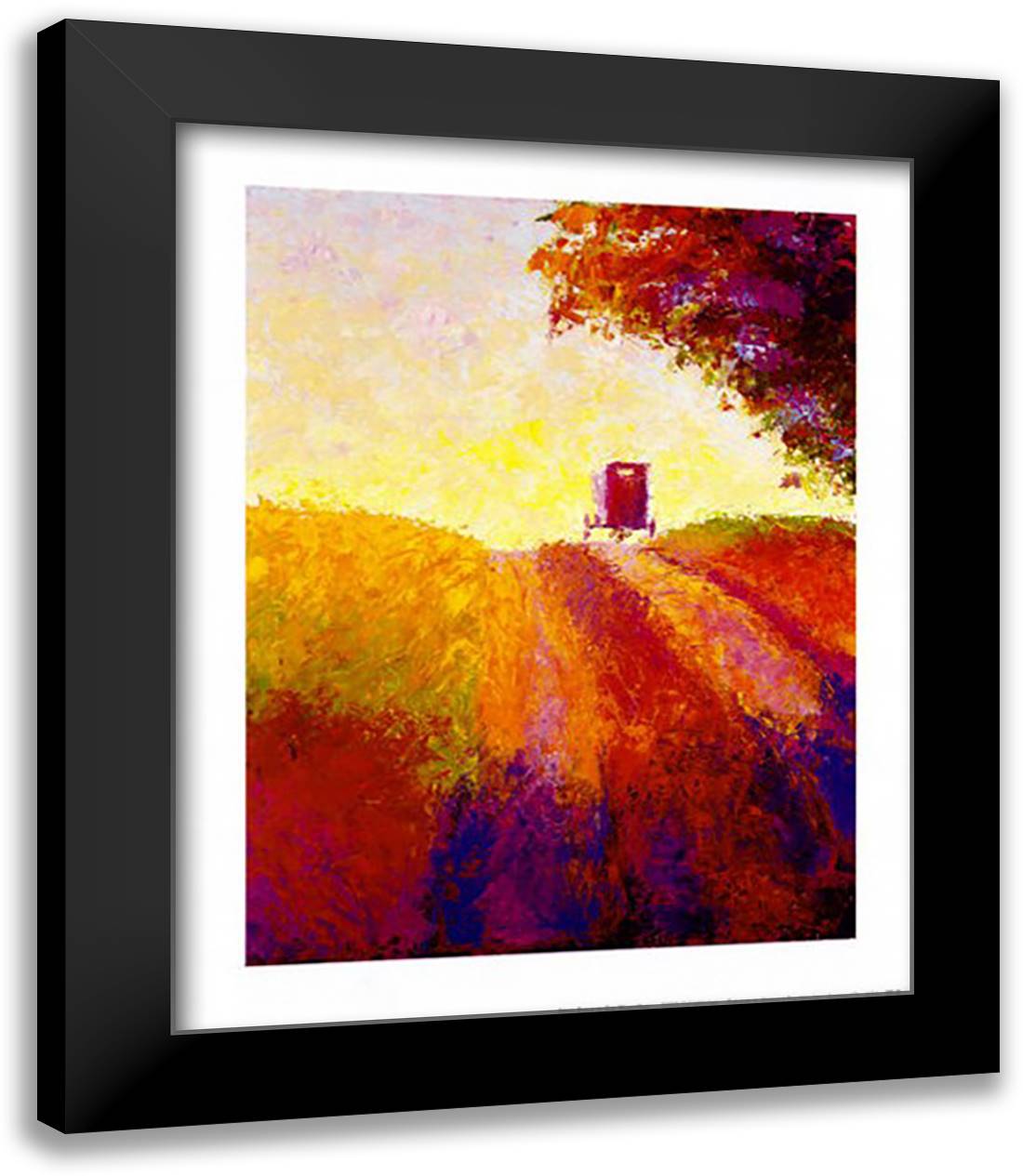 Amish Buggy 15x18 Black Modern Wood Framed Art Print Poster by Hess, Gail Wells