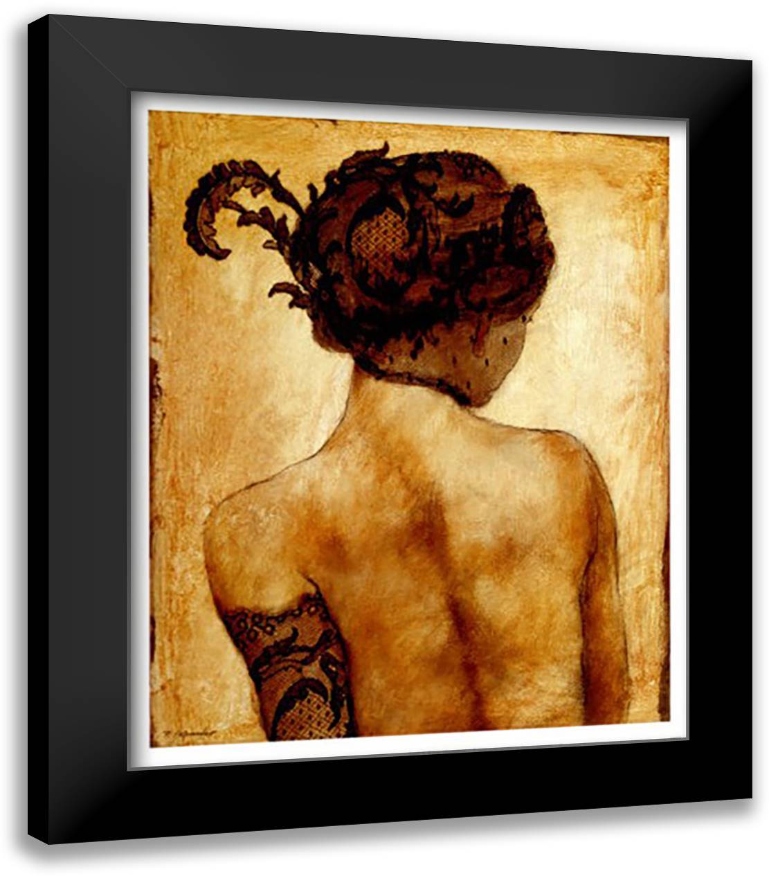 Sarah 16x19 Black Modern Wood Framed Art Print Poster by Delpomdor, Robert