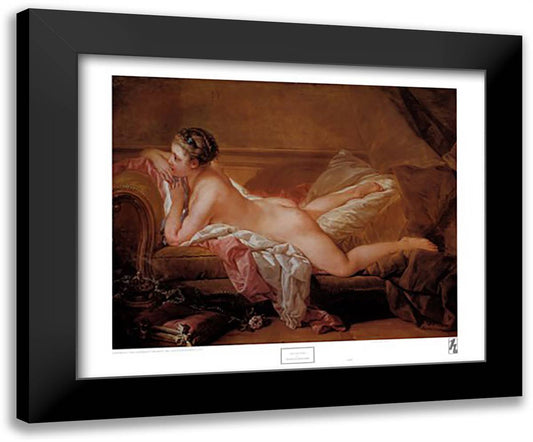 Girl Resting 28x24 Black Modern Wood Framed Art Print Poster by Boucher, Francois