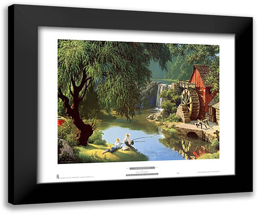 The Good Old Days 24x20 Black Modern Wood Framed Art Print Poster by Detlefsen, Paul