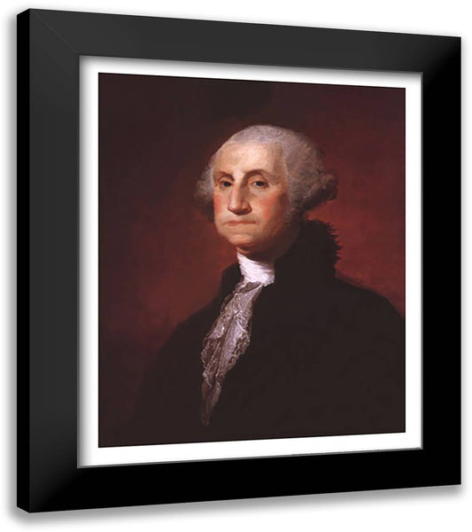 George Washington 22x26 Black Modern Wood Framed Art Print Poster by Stuart, Gilbert