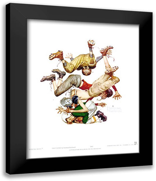 First Down 20x24 Black Modern Wood Framed Art Print Poster by Rockwell, Norman