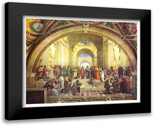 The School of Athens, c.1511 19x16 Black Modern Wood Framed Art Print Poster by Raphael