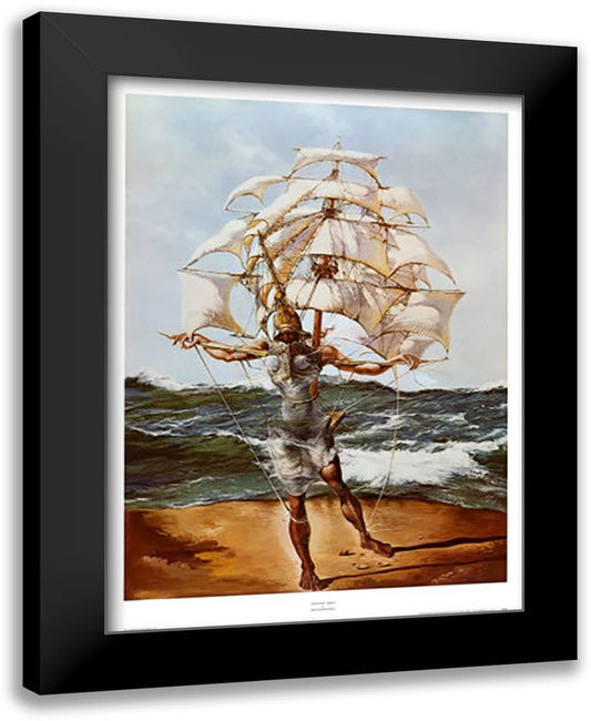 The Ship, c.1943 24x32 Black Modern Wood Framed Art Print Poster by Dali, Salvador