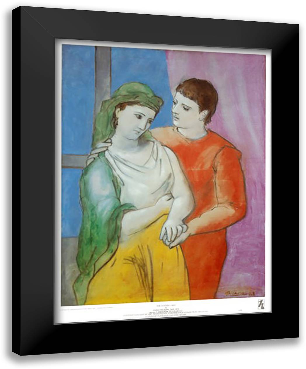 Lovers 26x32 Black Modern Wood Framed Art Print Poster by Picasso, Pablo