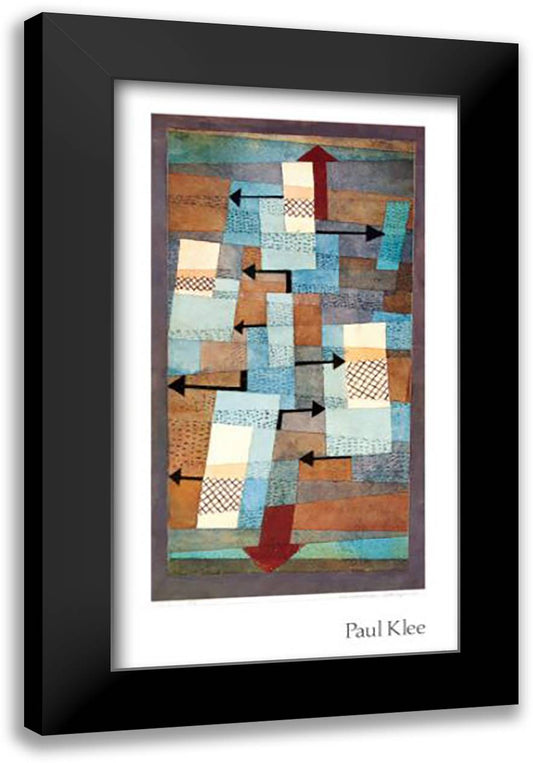 Unstable Equilibrium 24x40 Black Modern Wood Framed Art Print Poster by Klee, Paul