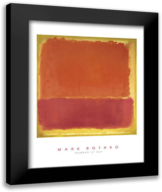 Number 12, 1951 28x36 Black Modern Wood Framed Art Print Poster by Rothko, Mark