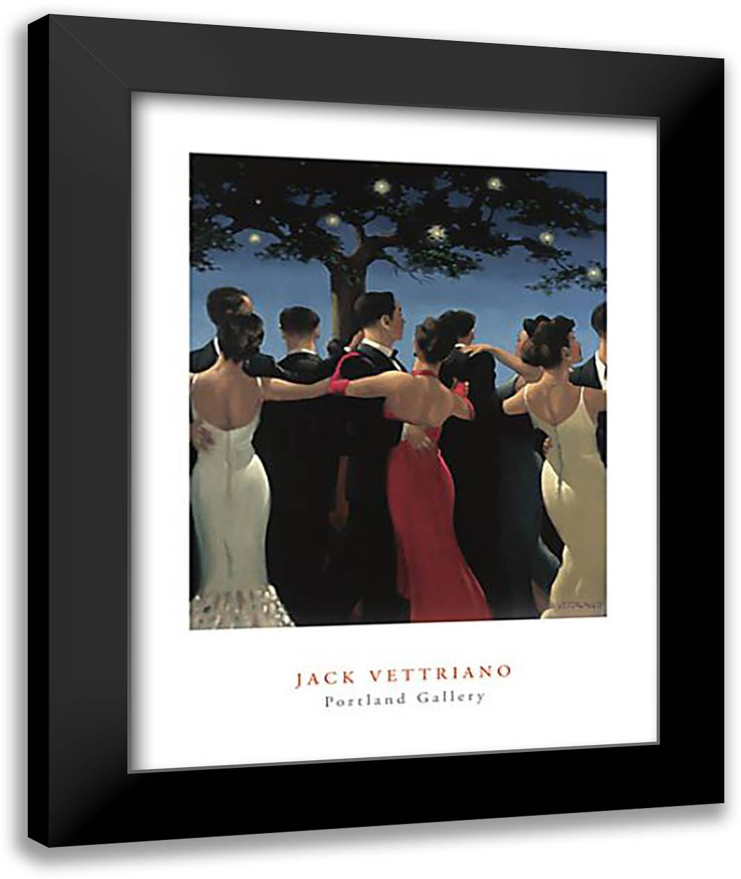 Waltzers 28x36 Black Modern Wood Framed Art Print Poster by Vettriano, Jack