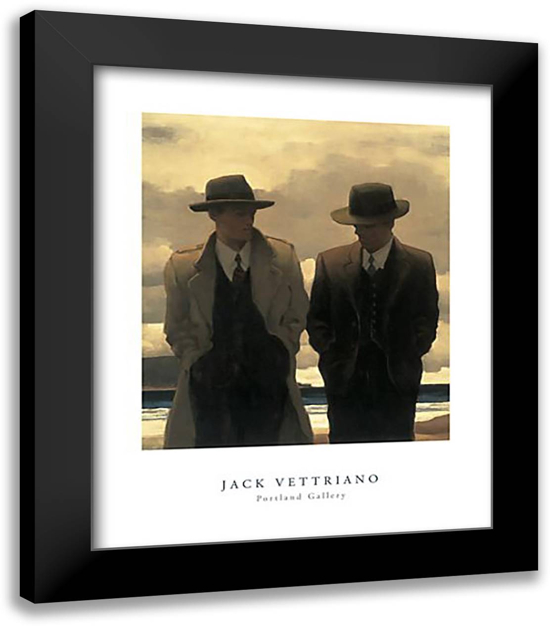 Amateur Philosophers 20x24 Black Modern Wood Framed Art Print Poster by Vettriano, Jack