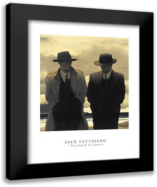 Amateur Philosophers 28x36 Black Modern Wood Framed Art Print Poster by Vettriano, Jack