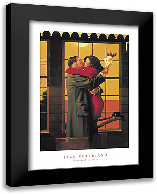 Back Where You Belong 16x20 Black Modern Wood Framed Art Print Poster by Vettriano, Jack