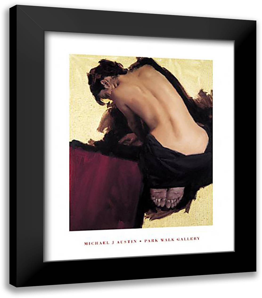 Red Rug 20x24 Black Modern Wood Framed Art Print Poster by Austin, Michael