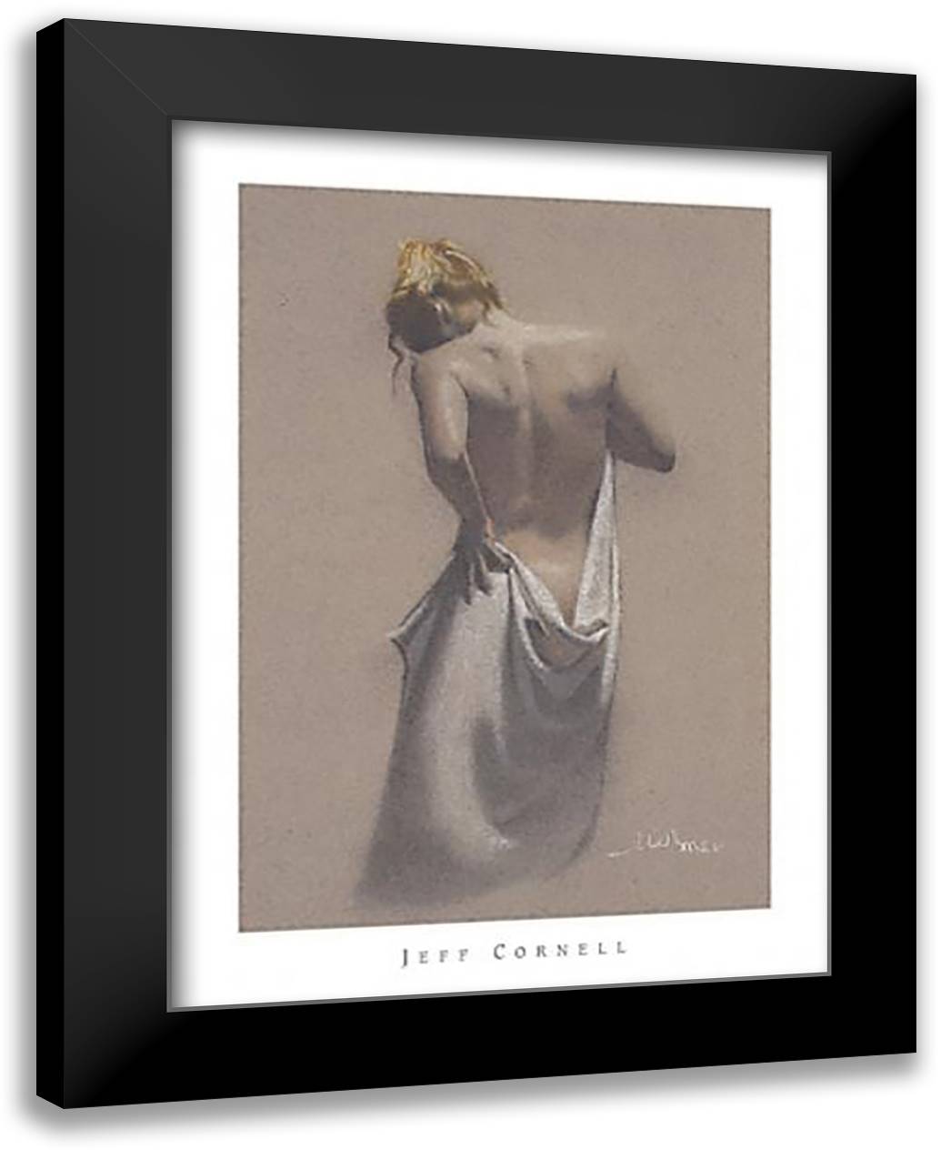 The Bather 24x32 Black Modern Wood Framed Art Print Poster by Cornell, Jeff