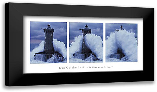 Phare du Four dans la Vague 40x20 Black Modern Wood Framed Art Print Poster by Guichard, Jean