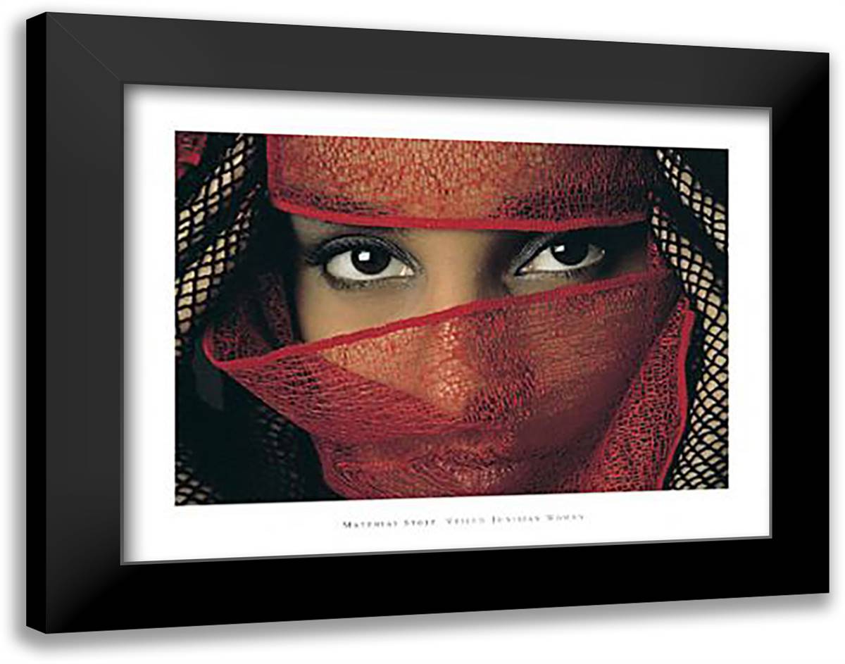 Veiled Tunisian Woman 36x28 Black Modern Wood Framed Art Print Poster by Stolt, Matthias